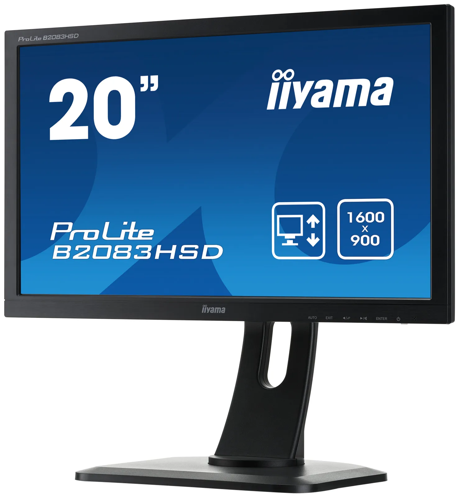 Iiyama 19.5" ProLite B2083HSD-B1, 1600x900px, TN -n&auml;ytt&ouml;