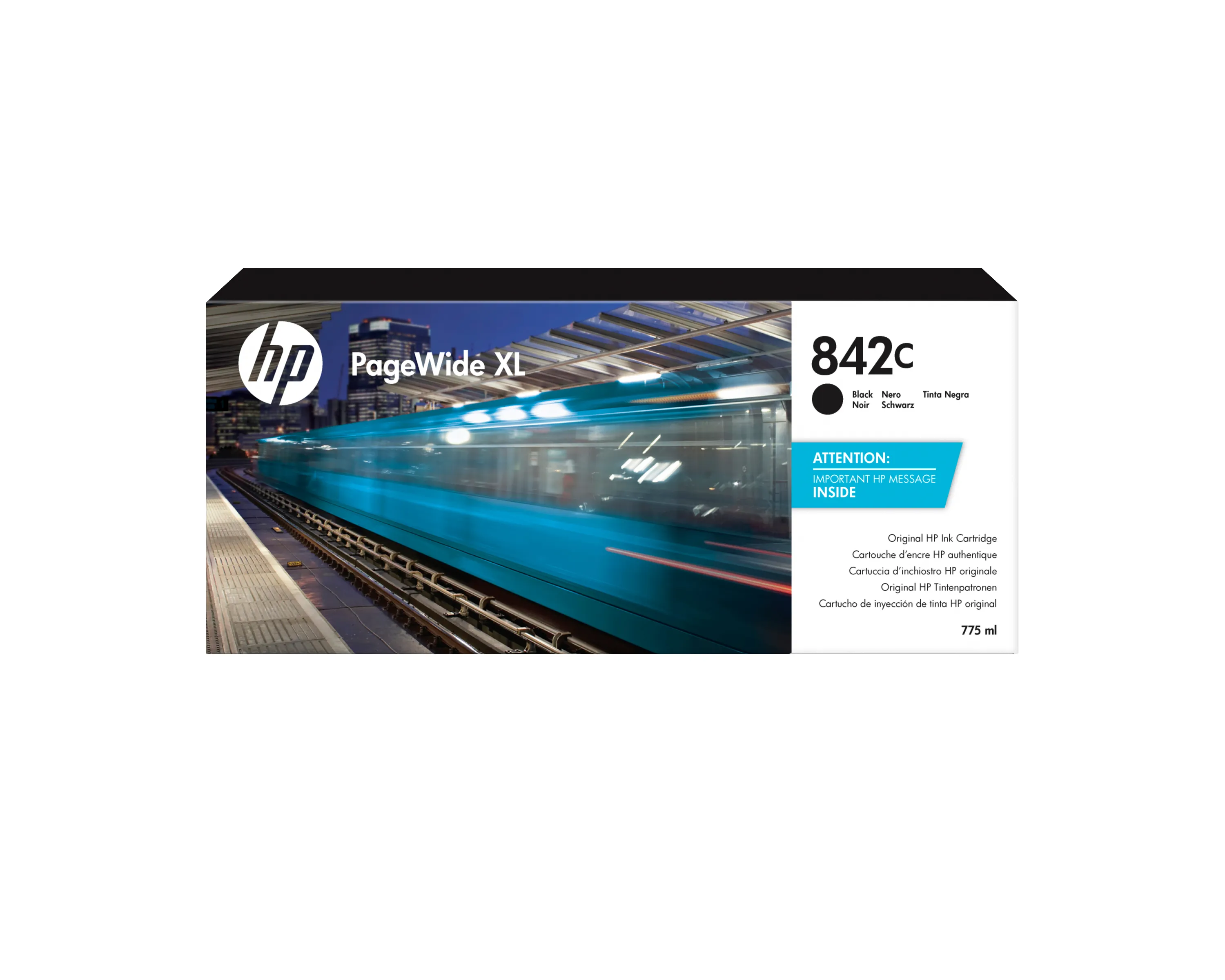 HP PageWide XL 842C -mustekasetti, 775 ml, musta