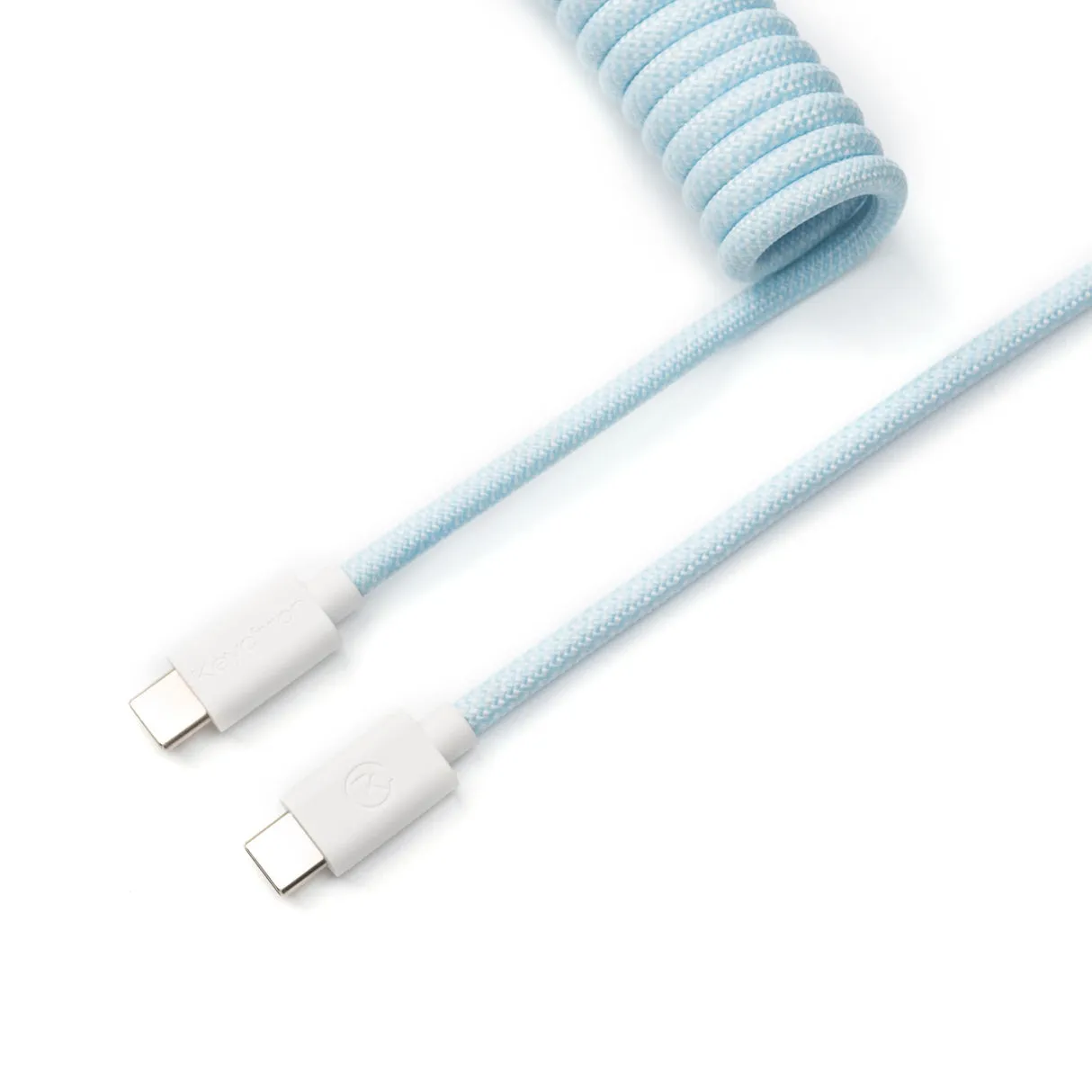 Keychron CAB-36 kierretty USB-C &ndash; USB-A -kaapeli, 1,76 m, vaaleansininen