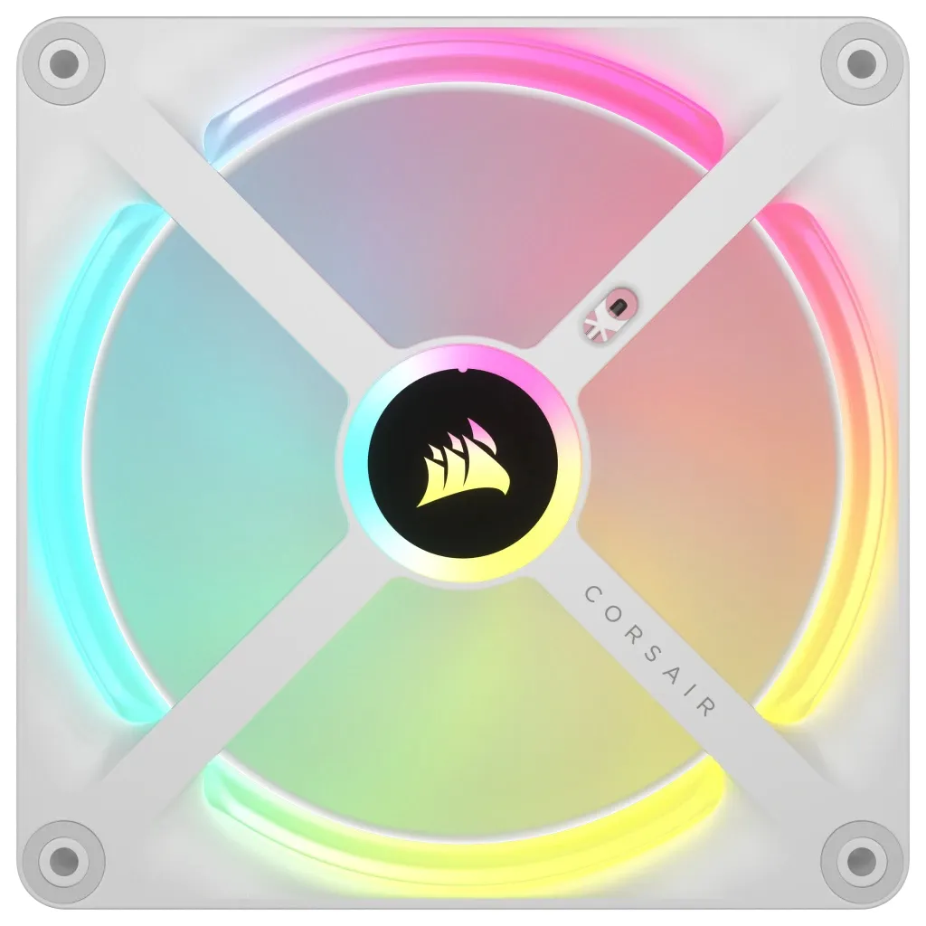 Corsair iCUE LINK QX140, RGB, PWM, 140mm - chassi fläkt, vit, starter kit