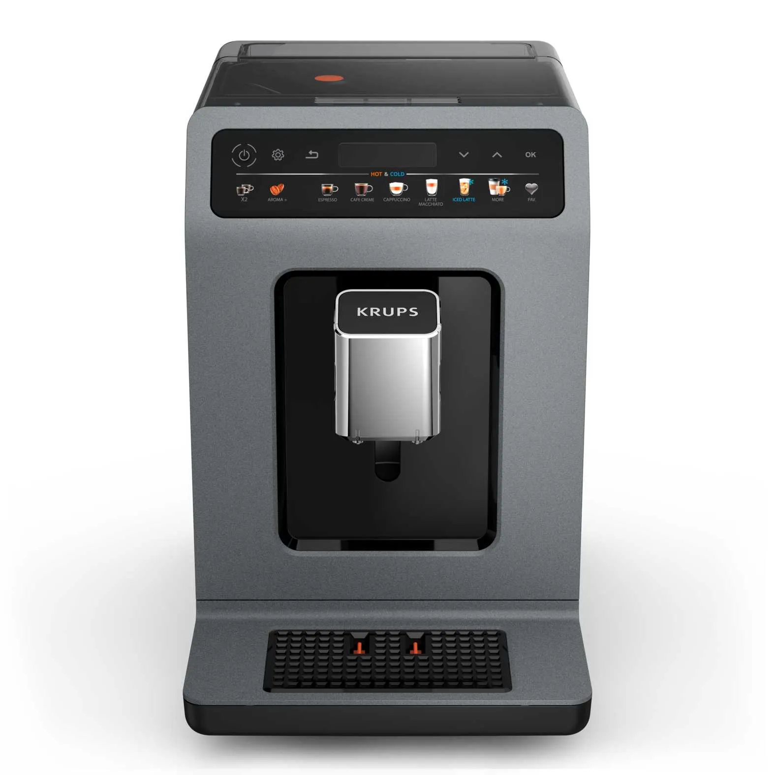 KRUPS Evidence Hot & Cold EA898GF0 helautomatisk espressomaskin, svart, gr&aring;