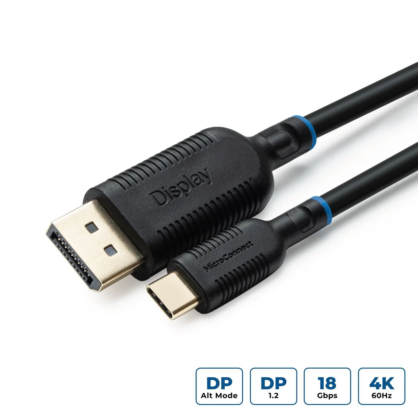 MicroConnect USB-C - DisplayPort 1.2 - cable, Black, 1m
