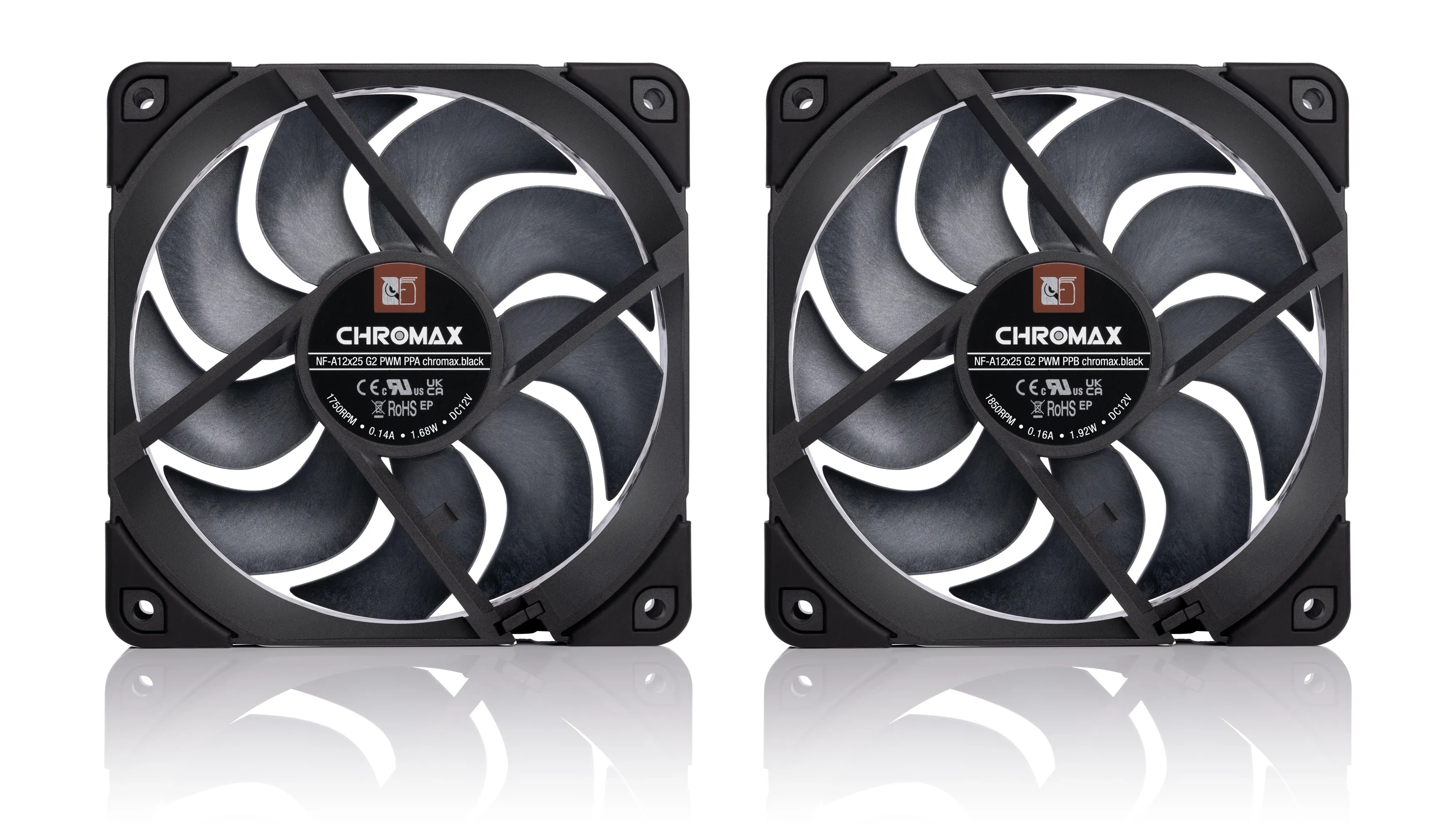 Noctua NF-A12x25 G2 SX2 CHBK, 120 mm, PWM, SSO2-laakeri -tuuletinsarja, 2 kpl, musta
