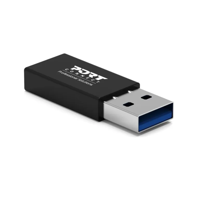 PORT Designs USB-A till USB-C-adapter, 2-pack, svart