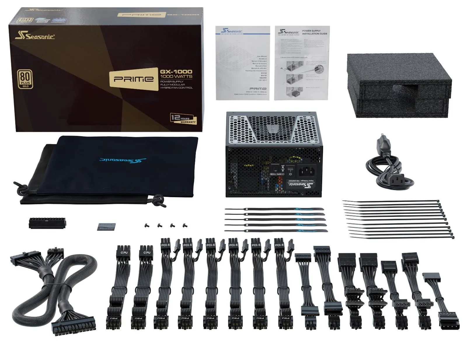 Seasonic Prime GX 1000W -virtalähde, 80 Plus Gold Seasonic Prime GX 1000W -virtalähde, 80 Plus Gold