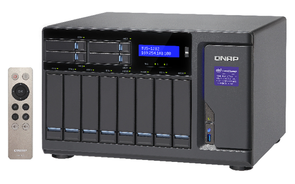 QNAP TVS-1282-i3-8G 12-Bay TurboNAS SATA 6G i3-6100 3.7GHz 8GB RAM 4-LAN 10G-ready iSCSI RAID 0 1 5 6 10 5+spare 6+spare 10+spare
