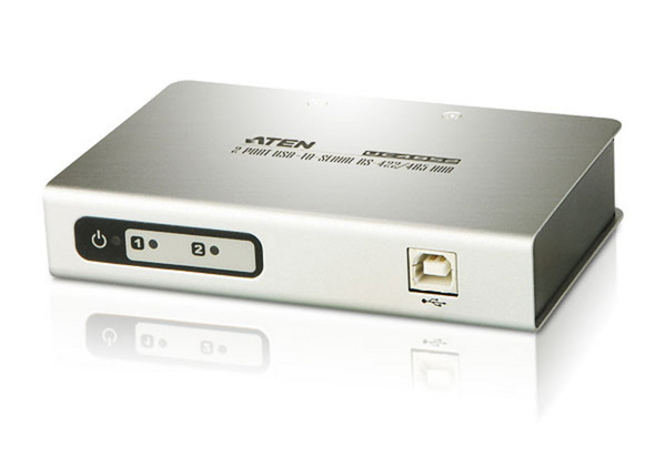 ATEN USB-ansluten seriell hub, 2 portar, RS-485, DB9ha