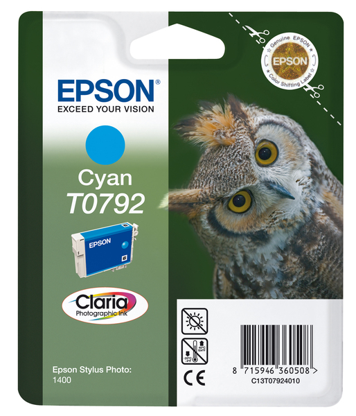 EPSON CYAN T0792 CLARIA PHOTO INK