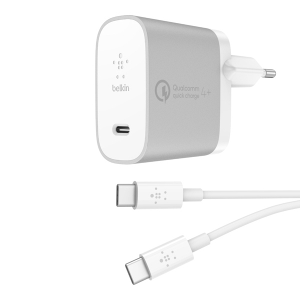 Belkin Boost Charge + USB-C-USB-C (1.2m) - USB-laddare, 27W, Silver
