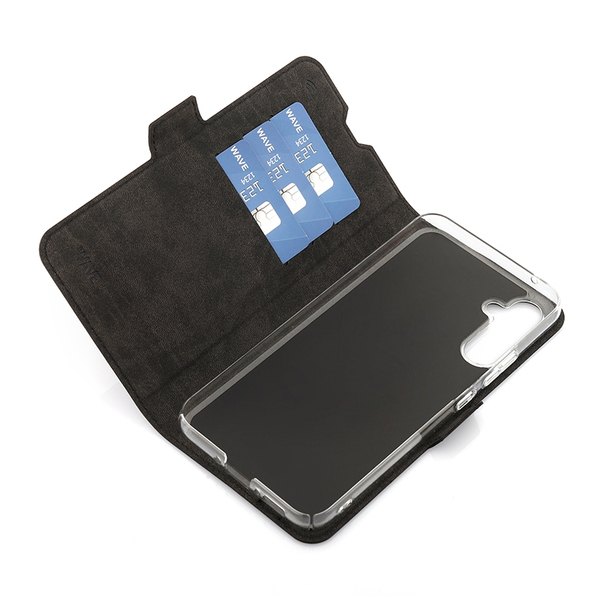 Wave Book Case, Samsung Galaxy A34 5G, Musta