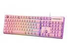 DELTACO GAMING PK75 RGB Ergonomic Gaming Keyboard, Membrane, Pink
