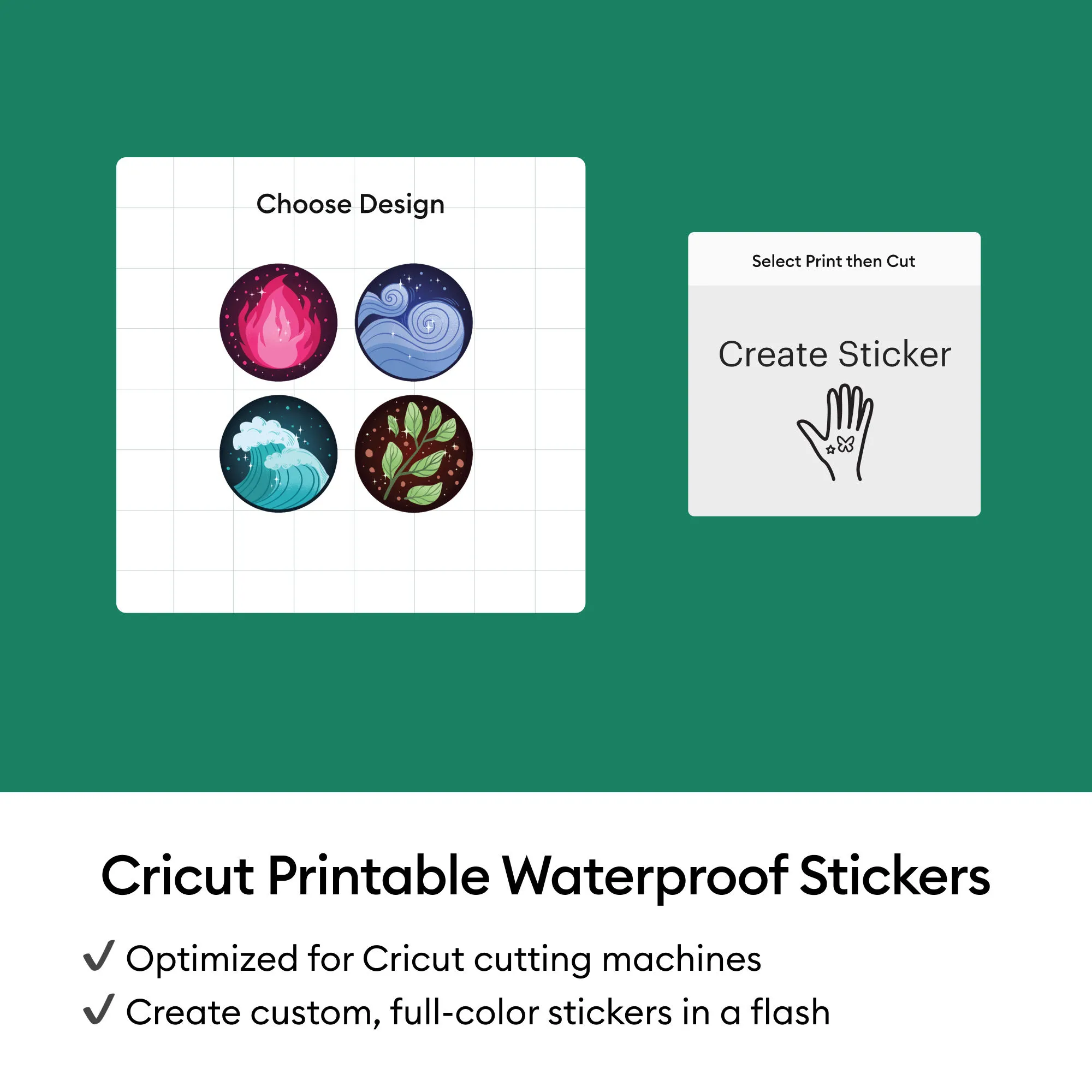 Cricut Sticker Set Waterproof A4 - 6 sheets (White)