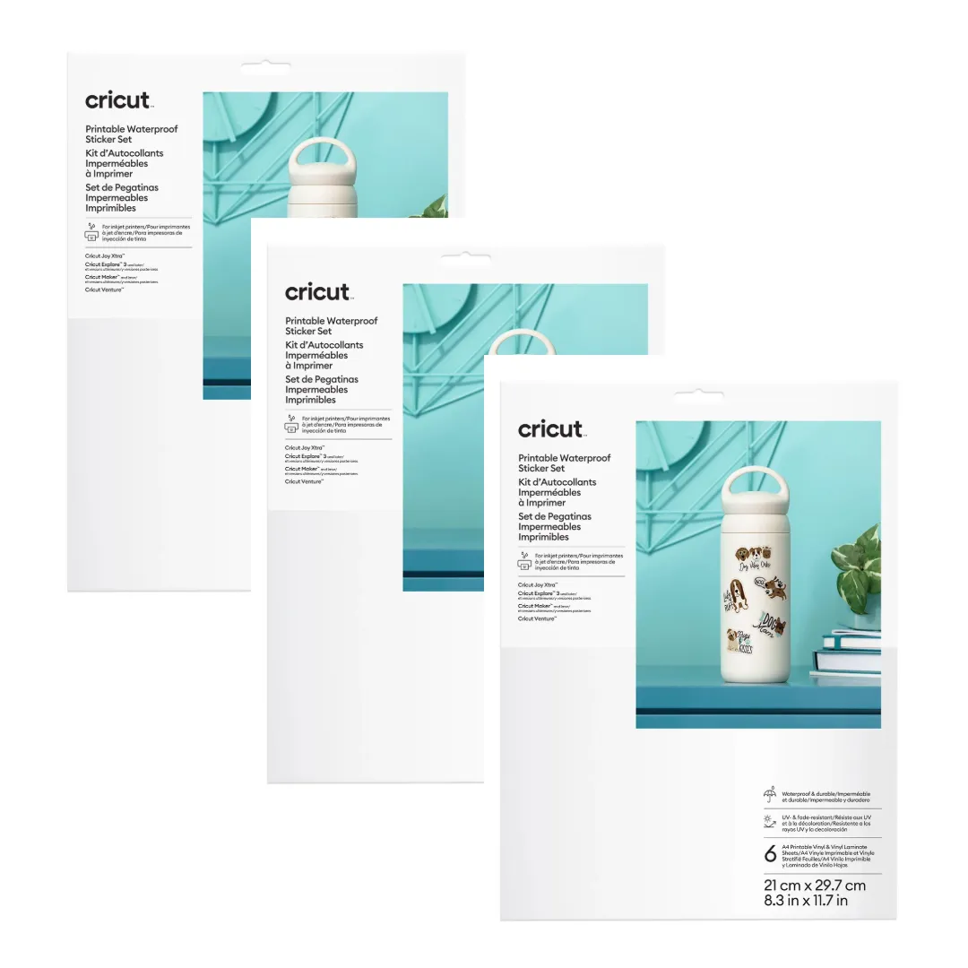 Cricut Sticker Set Waterproof A4 - 6 sheets (White)