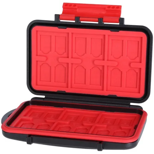 Rollei SD card case, Black, Red