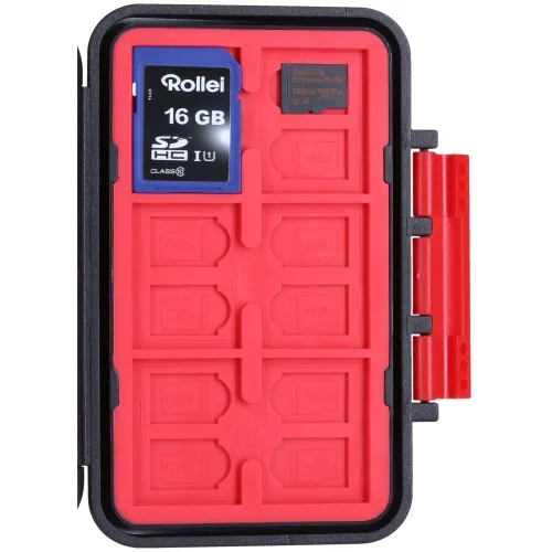Rollei SD card case, Black, Red
