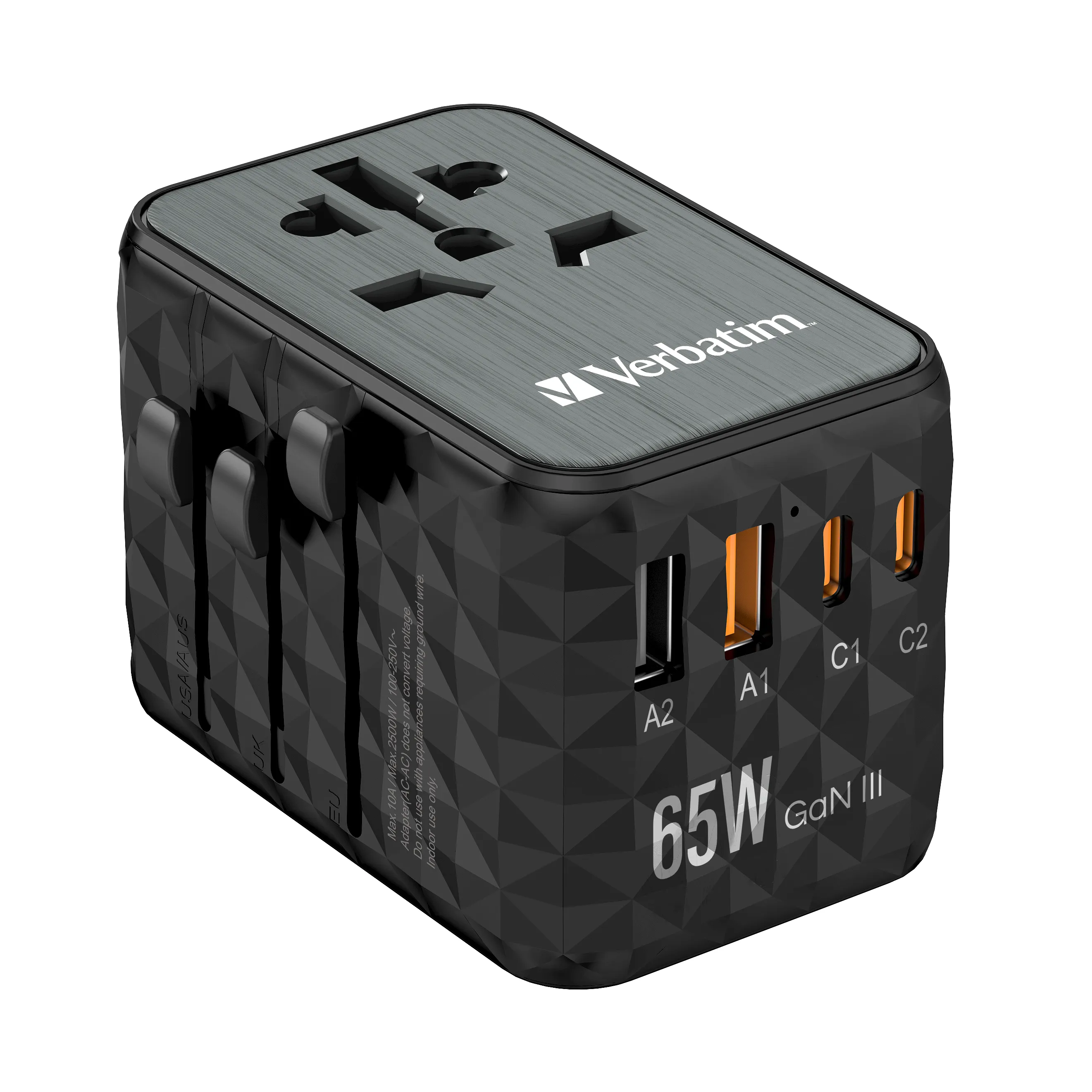 Verbatim UTA-05 GaN III Universal Travel Adapter 2 x USB-C PD - charger