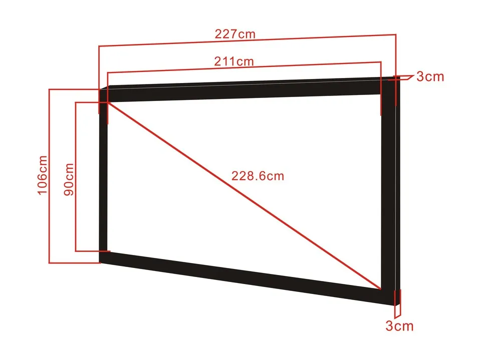 M 2.35:1 Framed Projection Screen Deluxe 90"