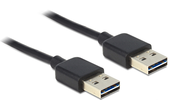 DeLock Cable Easy USB-A - USB-A - kabel, Svart, 5m
