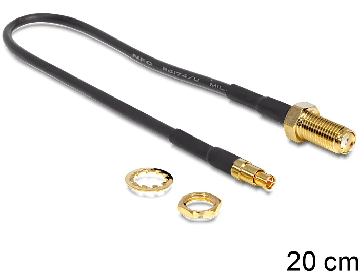 Delock Antenna adapter SMA jack bulkhead > TS-9 plug 200 mm
