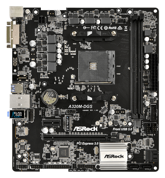 Asrock A320M-DGS, mATX motherboard