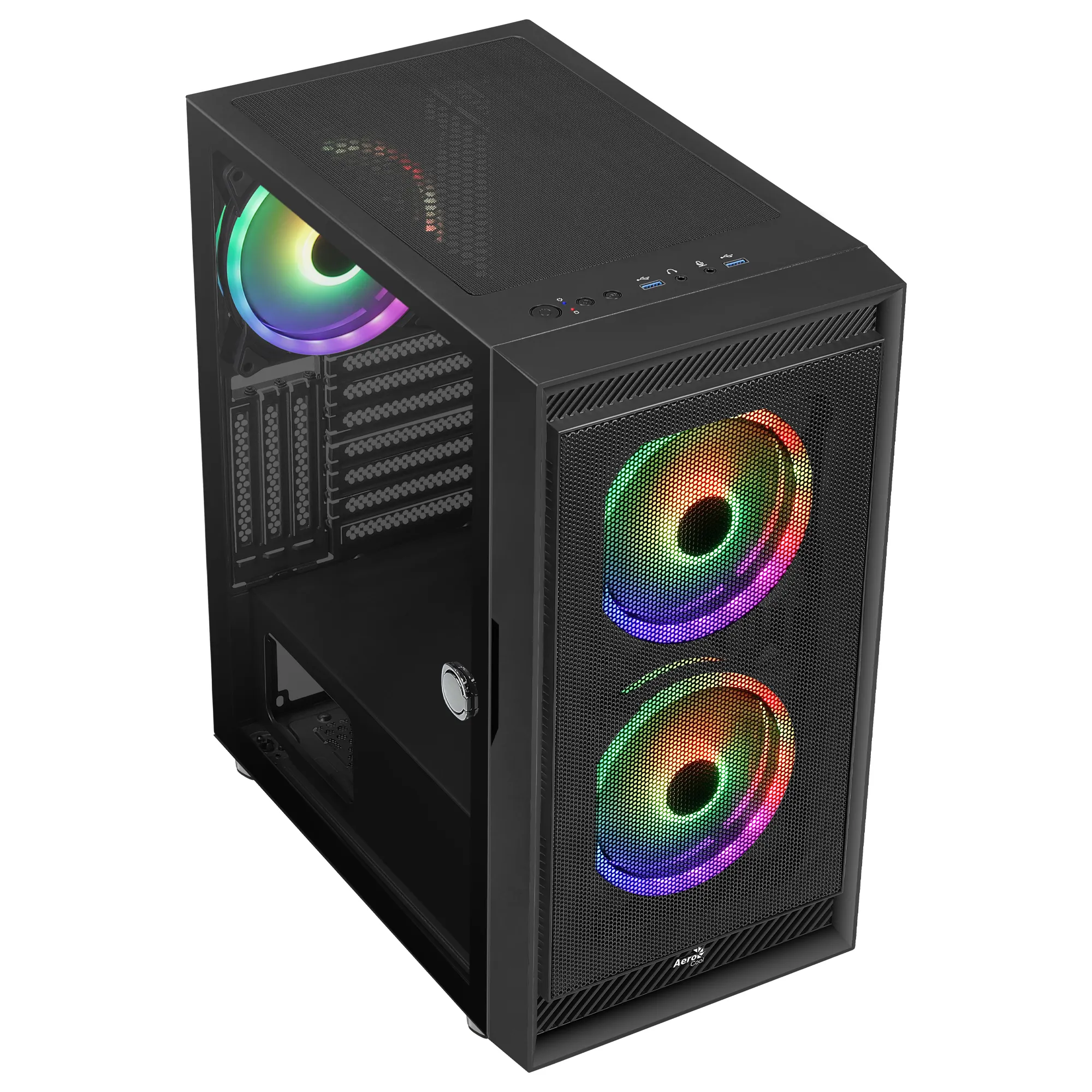 AeroCool Graphite V3 Midi-Tower Case with RGB lighting, Black