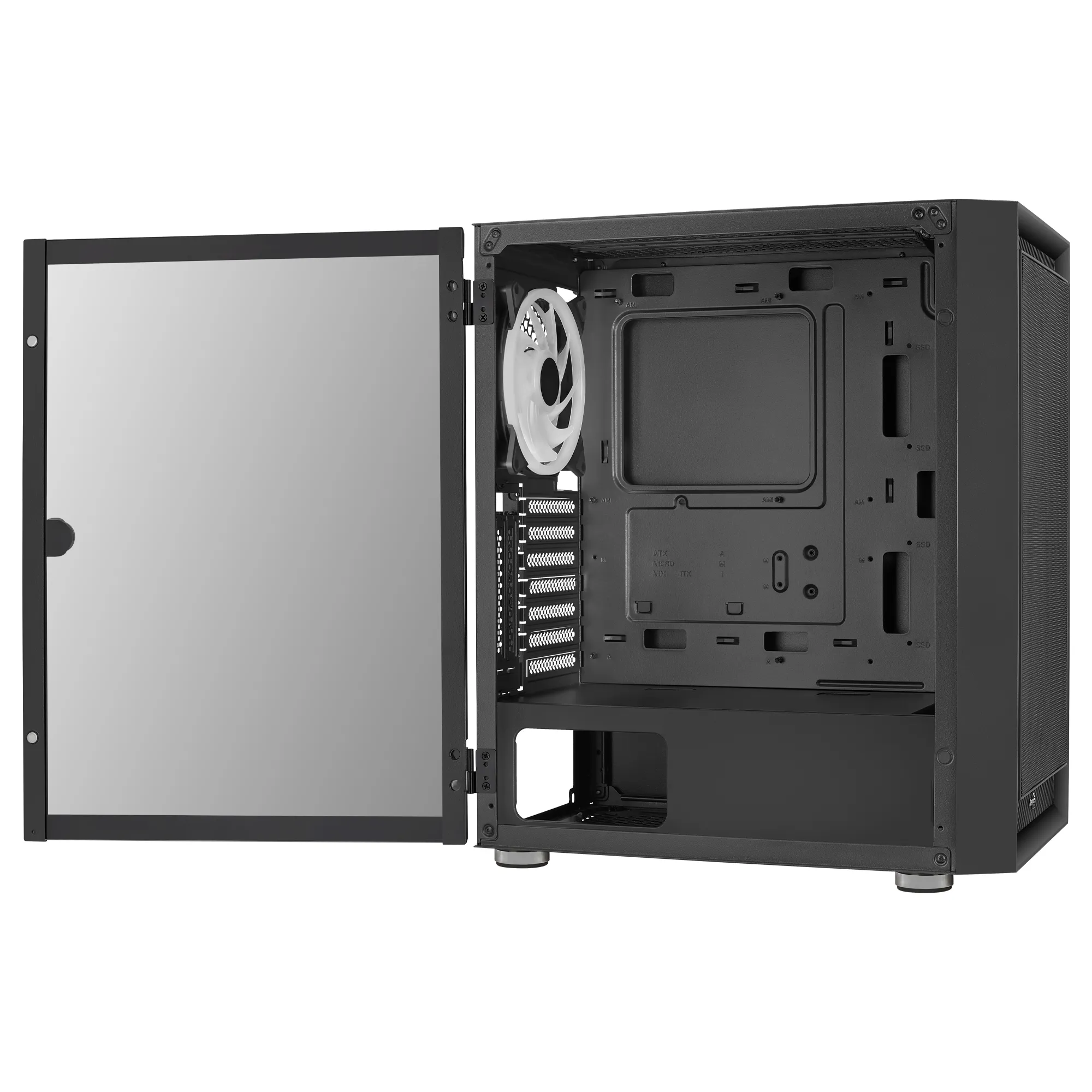 AeroCool Graphite V3 Midi-Tower Case with RGB lighting, Black