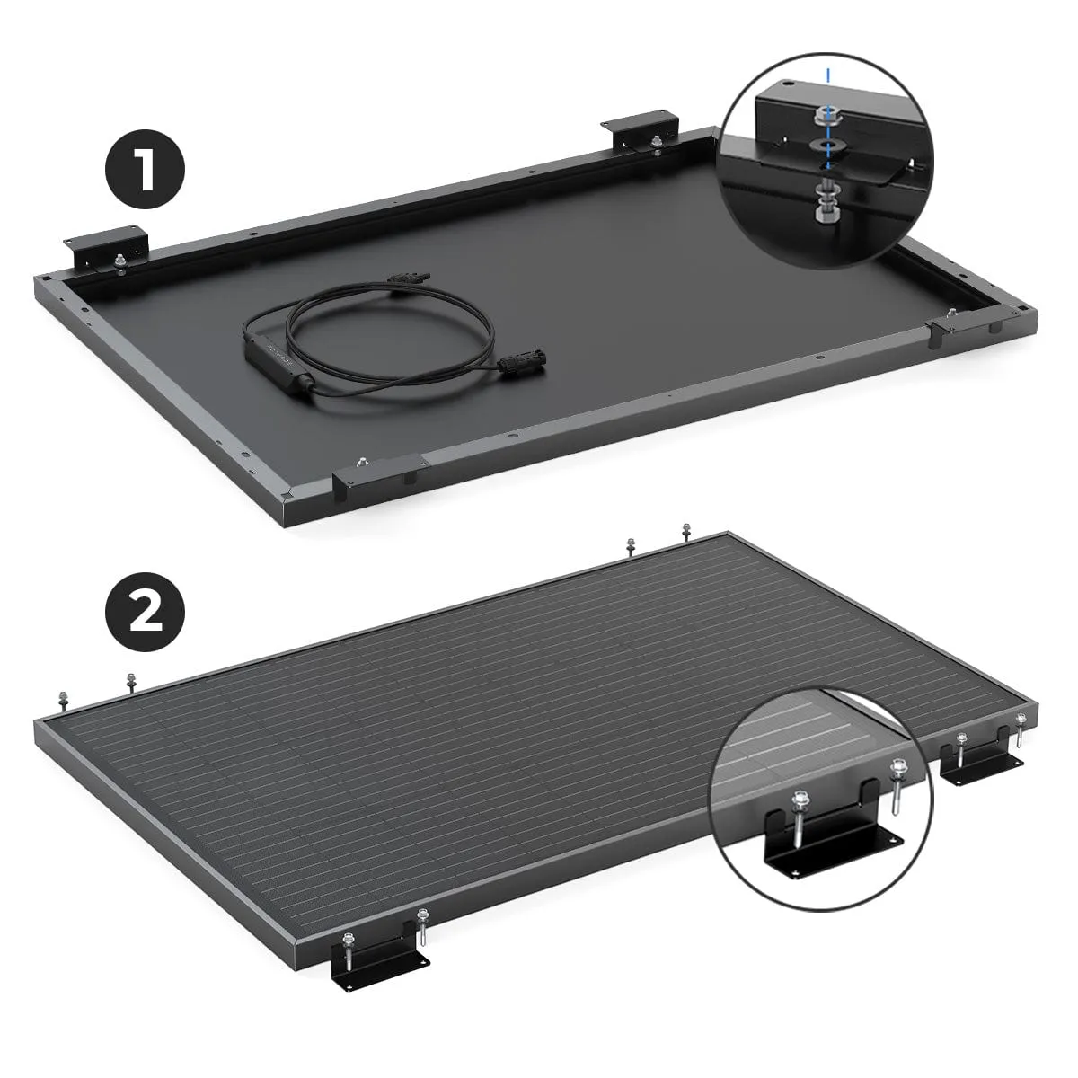 EcoFlow Rigid Solar Panel - mounting feet