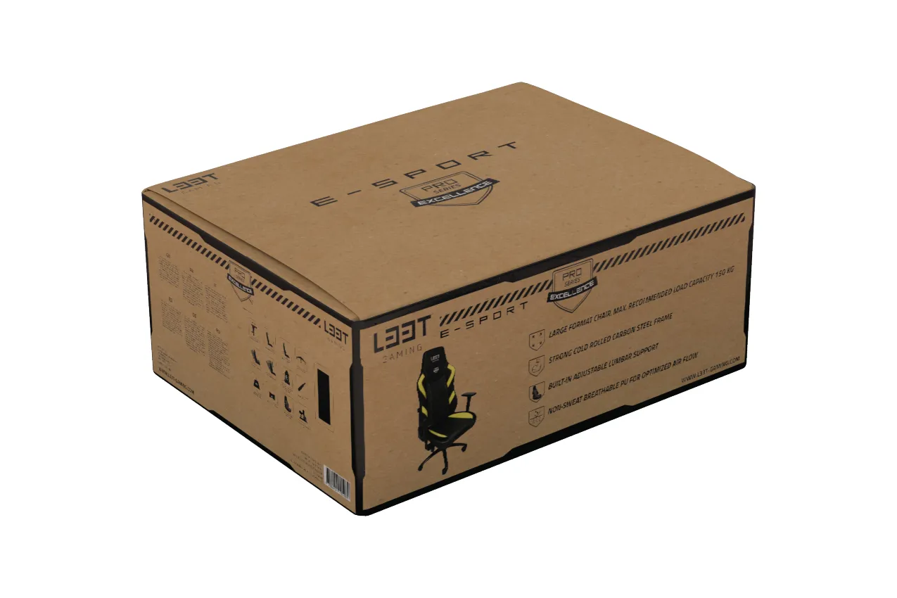 L33T E-Sport Pro Excellence, L - gaming chair, yellow L33T E-Sport Pro Excellence, L - gaming chair, yellow