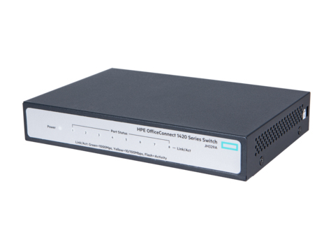 HPE OfficeConnect 1420 8G - Kytkin - hallitsematon - 8 x 10/100/1000 - ty&ouml;p&ouml;yt&auml;