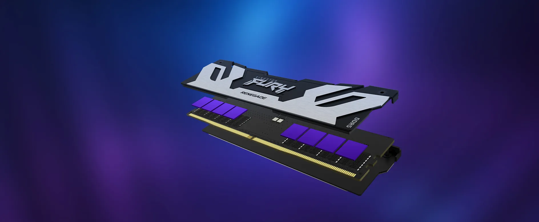 Kingston FURY Renegade 24 Gt (1 x 24 Gt) DDR5 8000 MHz, CL38 -muisti, musta/hopea (XMP)