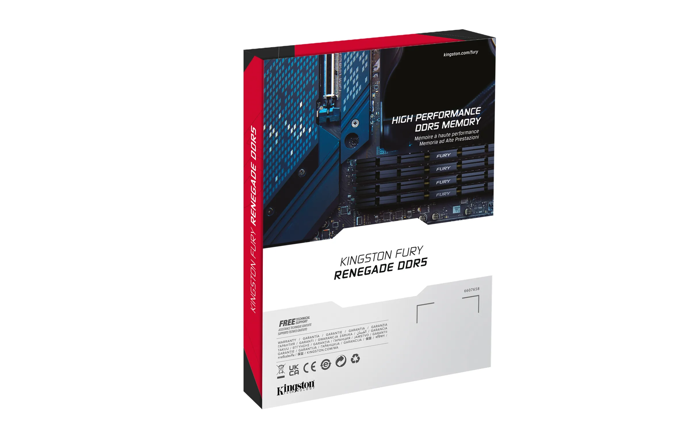 Kingston FURY Renegade 24 Gt (1 x 24 Gt) DDR5 8000 MHz, CL38 -muisti, musta/hopea (XMP)
