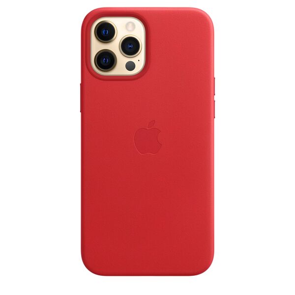 Apple iPhone 12 Pro Max, MagSafe -nahkakuori, (PRODUCT)RED