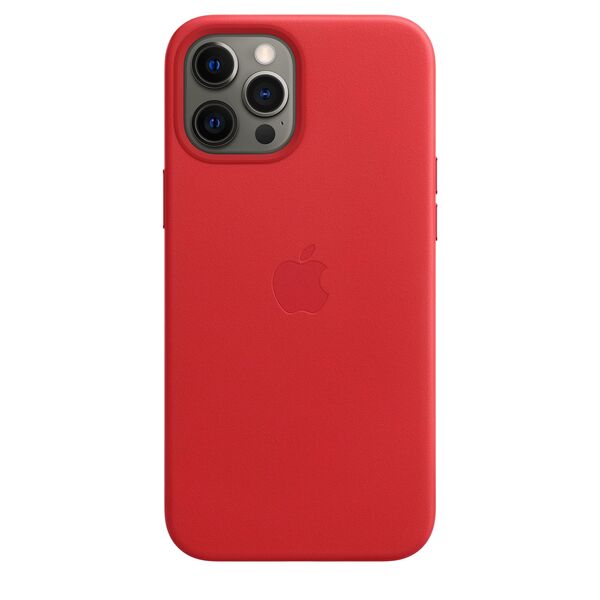 Apple iPhone 12 Pro Max, MagSafe - leather case, (PRODUCT)RED