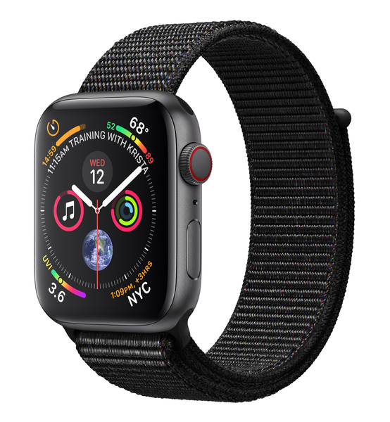 Apple Watch Series 4 GPS + Cellular 44mm, Space Grey Aluminum Case with Black Sport Loop
