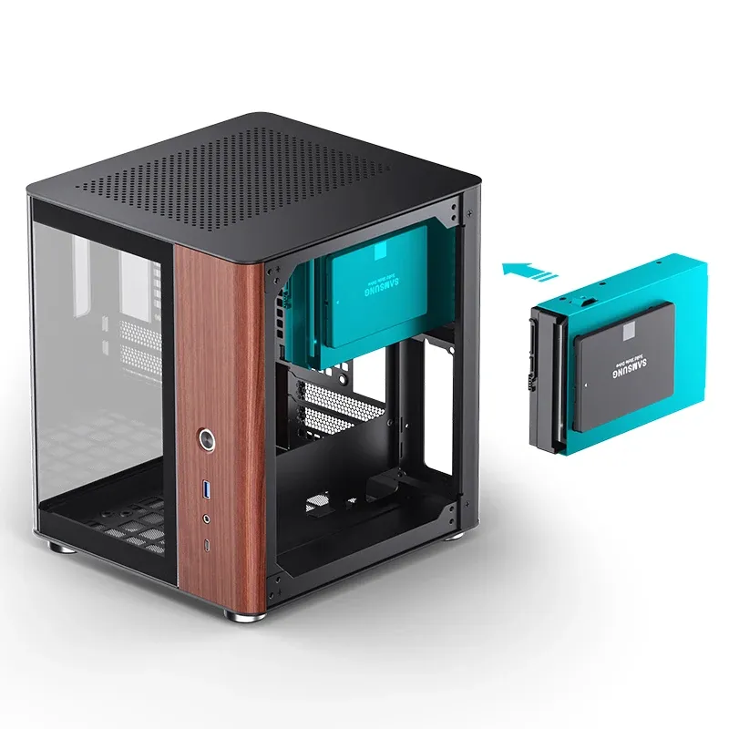 Jonsbo TK-0 BLACK mini-ITX chassi med f&ouml;nster, svart