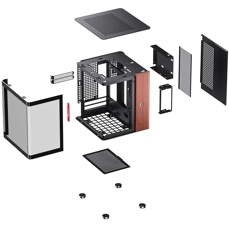 Jonsbo TK-0 BLACK mini-ITX chassi med f&ouml;nster, svart