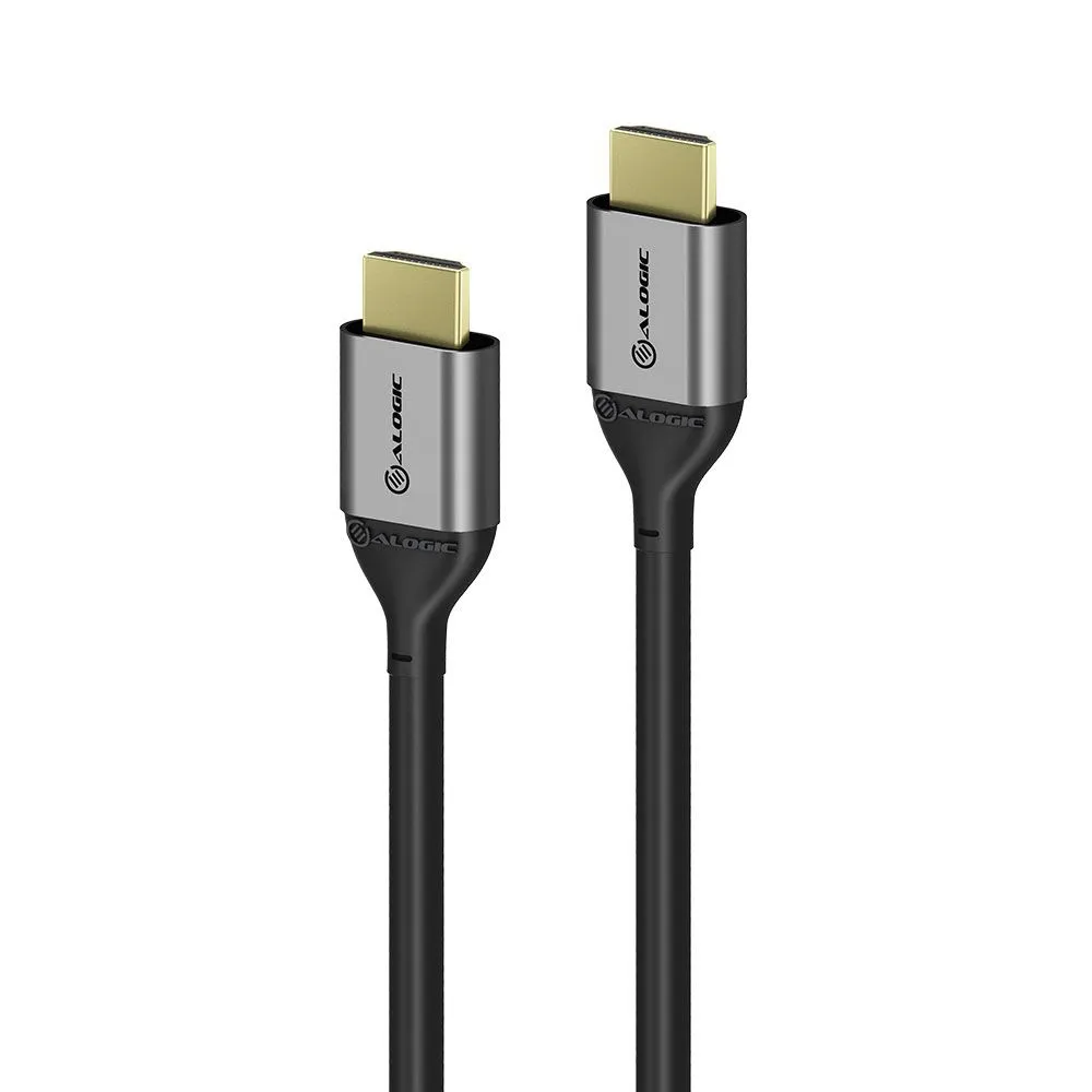 Alogic HDMI – HDMI 2.1 -kaapeli, 2 m, Musta/Harmaa