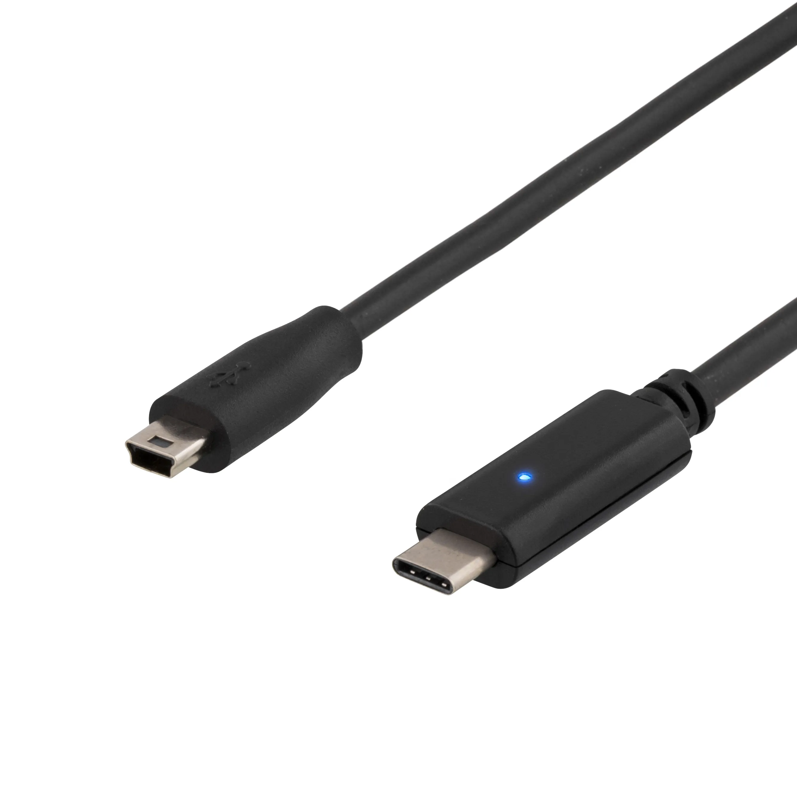 Deltaco USB-C &ndash; Mini-USB B 2.0 - cable, 2 m, Black