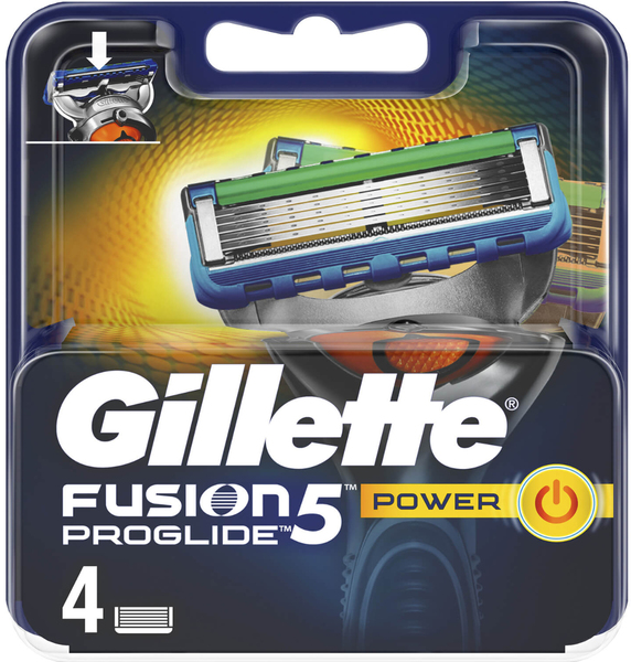 Gillette ProGlide Power 4 kpl ter&auml;pakkaus. Yhdell&auml; vaihtoter&auml;ll&auml; ajat jopa kuukauden. Fusion5 ProGlide Power -teri&auml; voi k&auml;ytt&auml;&auml; kaikkien Fusion5 -ja Fusion5 Pow