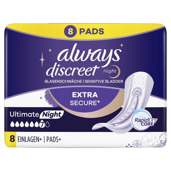 Always Discreet Inkontinenssisuoja Ultimate Night 8kpl.