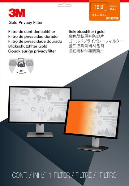 3M GOLD PRIVACY FILTER GPF19.0W (19&quot;) WIDE 16:10