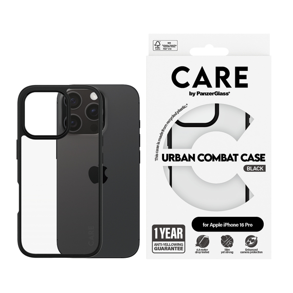 PanzerGlass CARE iPhone 16 Pro Case Urban Combat Black