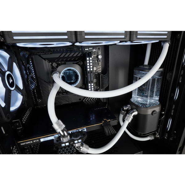 CORSAIR Hydro X Series XT Softline Mesh Tubing  White  Easily Cut to Length - Durable EPDM Rubber