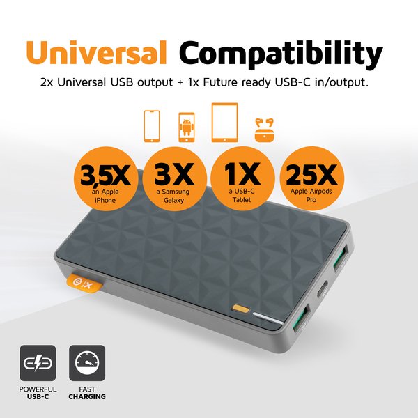 XTORM Power Bank USB-C PD 20W 10000mAh/2xUSB QC 3.0
