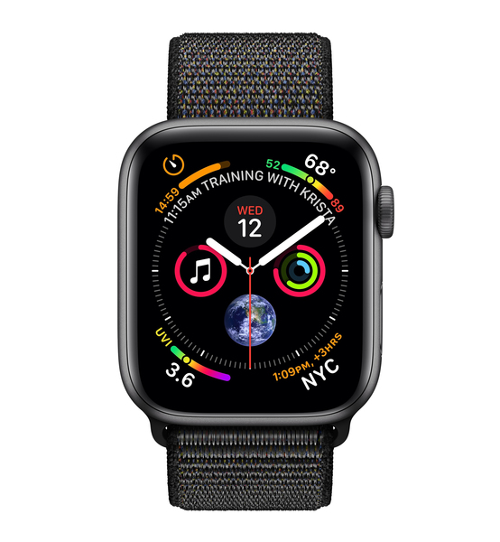 Apple Watch Series 4 GPS + Cellular 44mm, Space Grey Aluminum Case with Black Sport Loop