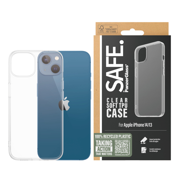 PanzerGlass SAFE, iPhone 14/13 -suojakuori, L&auml;pin&auml;kyv&auml;