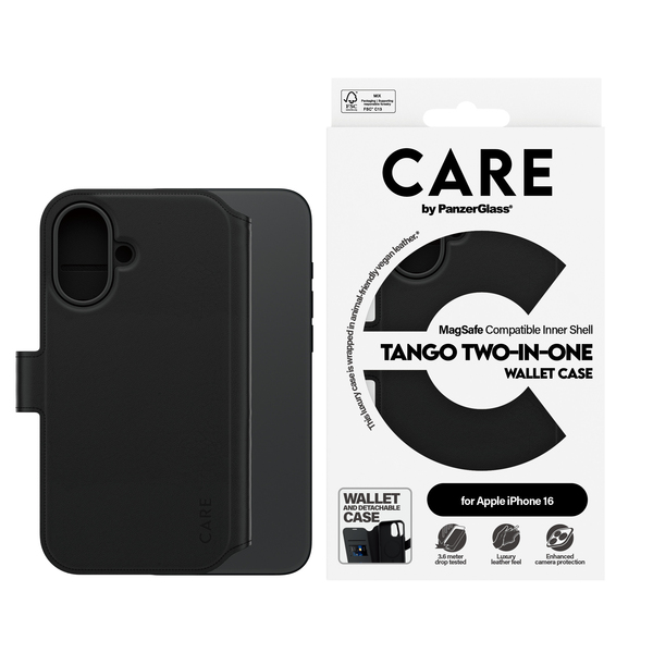 Care by PanzerGlass iPhone 16 Tango 2in1 Wallet Case