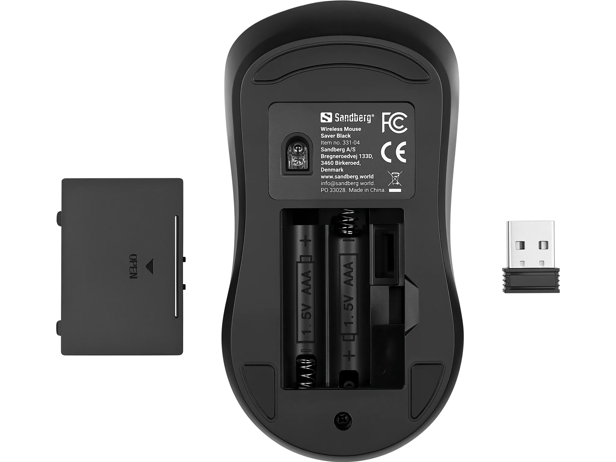 Sandberg Saver tr&aring;dl&ouml;s mus, svart