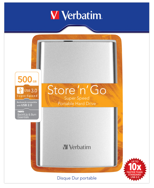 Verbatim Store 'n' Go 500 Gt -ulkoinen kovalevy, Hopea