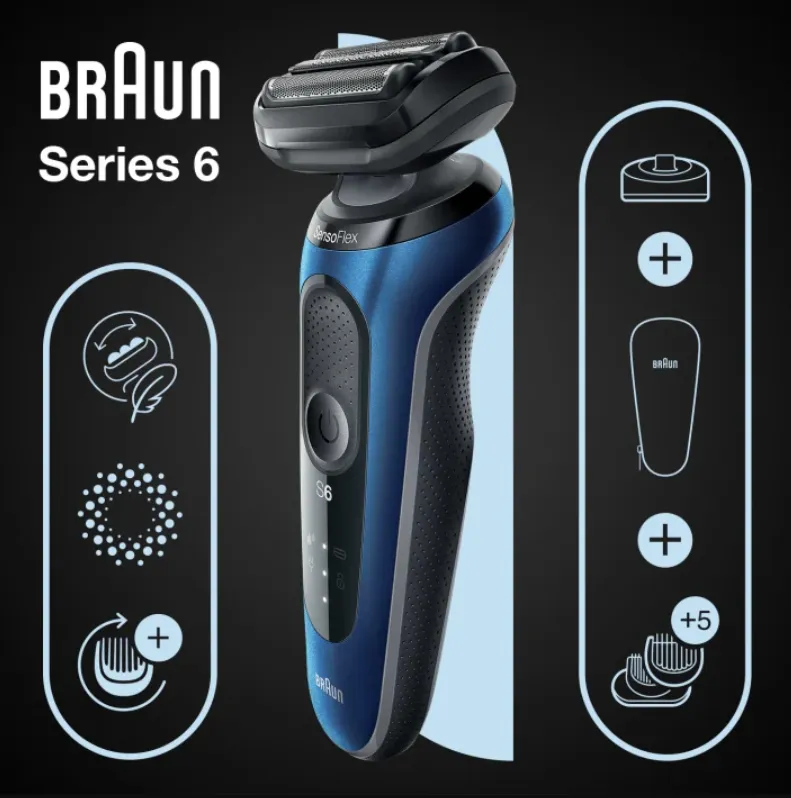 Braun Series 6 61-B4500cs - shaver, Blue